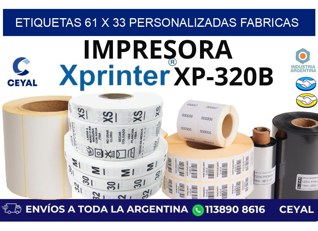 etiquetas 61 x 33 personalizadas fabricas