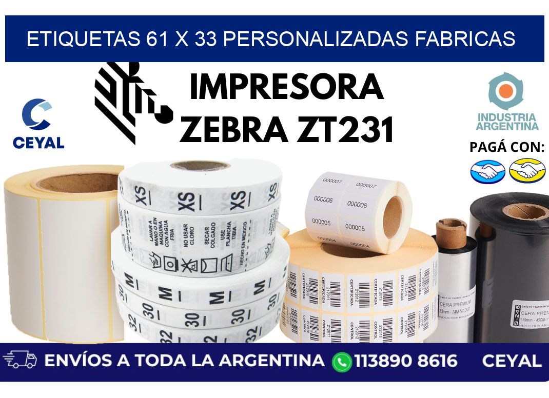 etiquetas 61 x 33 personalizadas fabricas