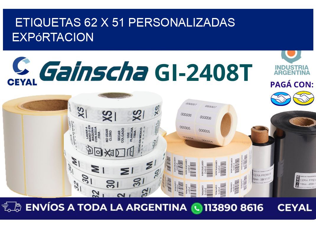 etiquetas 62 x 51 personalizadas expórtacion