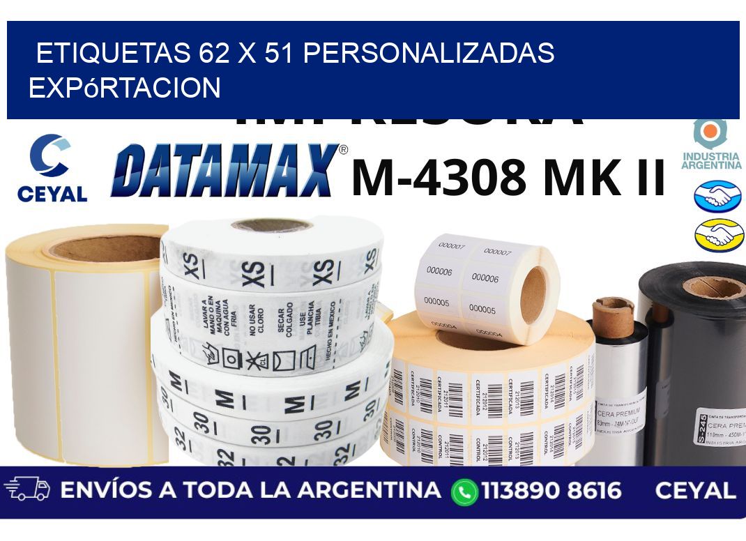 etiquetas 62 x 51 personalizadas expórtacion