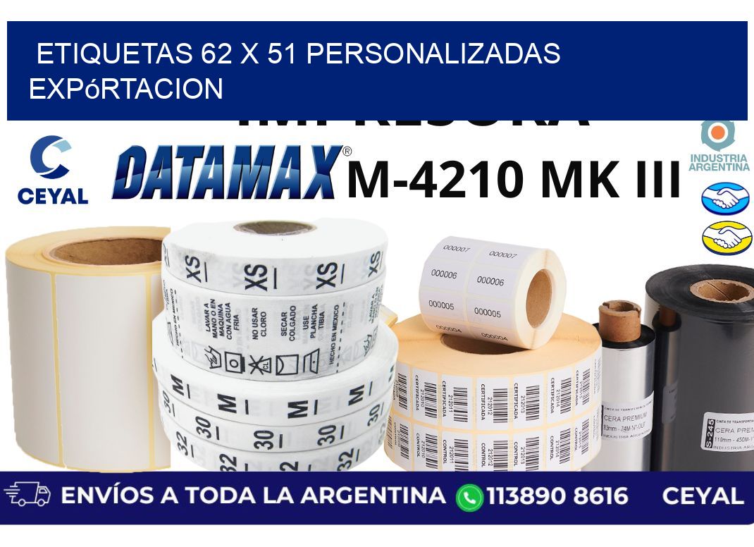 etiquetas 62 x 51 personalizadas expórtacion