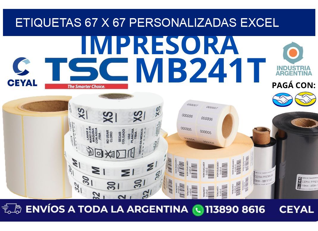 etiquetas 67 x 67 personalizadas excel