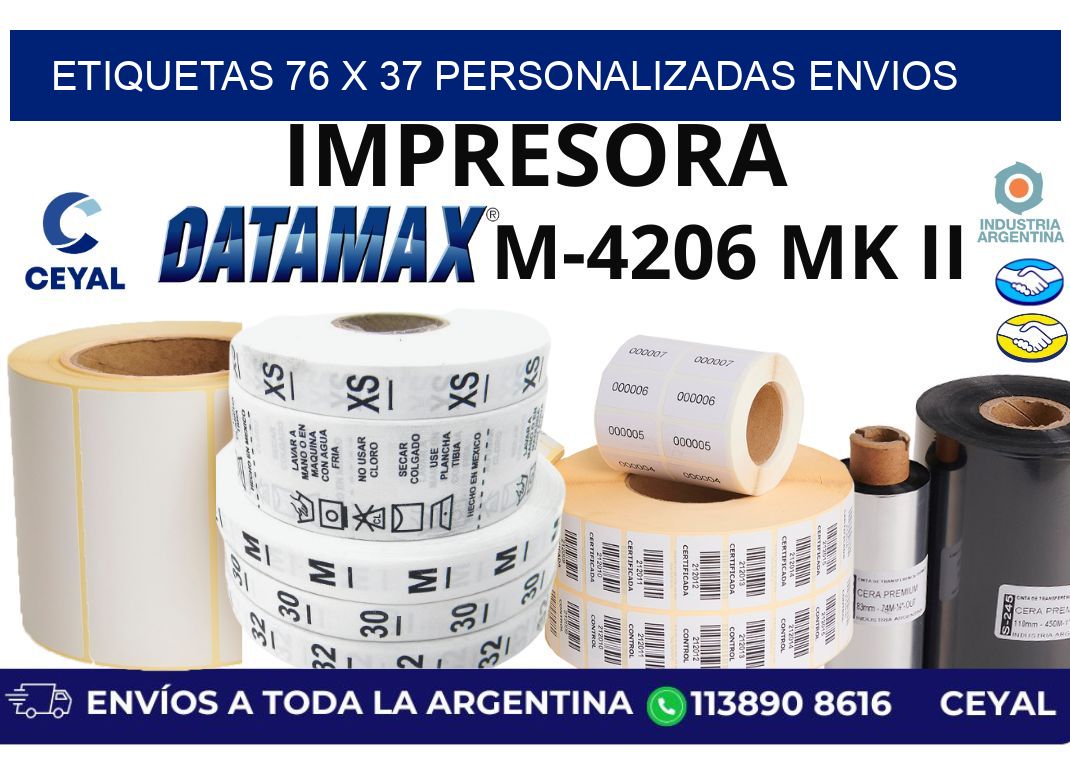 etiquetas 76 x 37 personalizadas envios