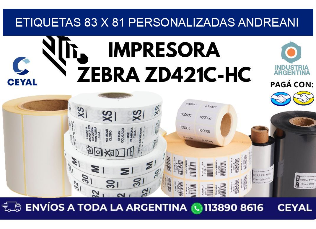 etiquetas 83 x 81 personalizadas andreani