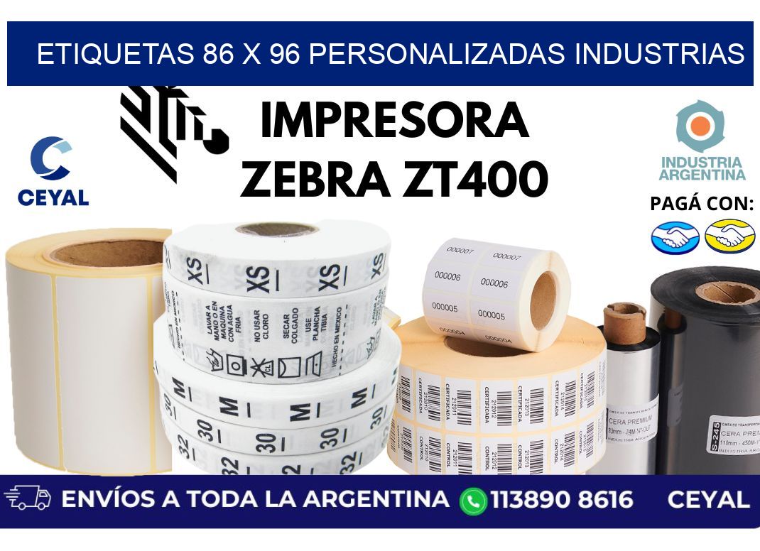 etiquetas 86 x 96 personalizadas industrias