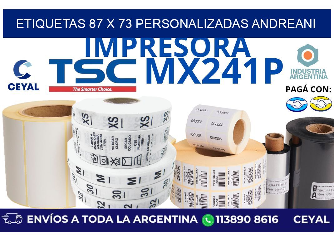 etiquetas 87 x 73 personalizadas andreani