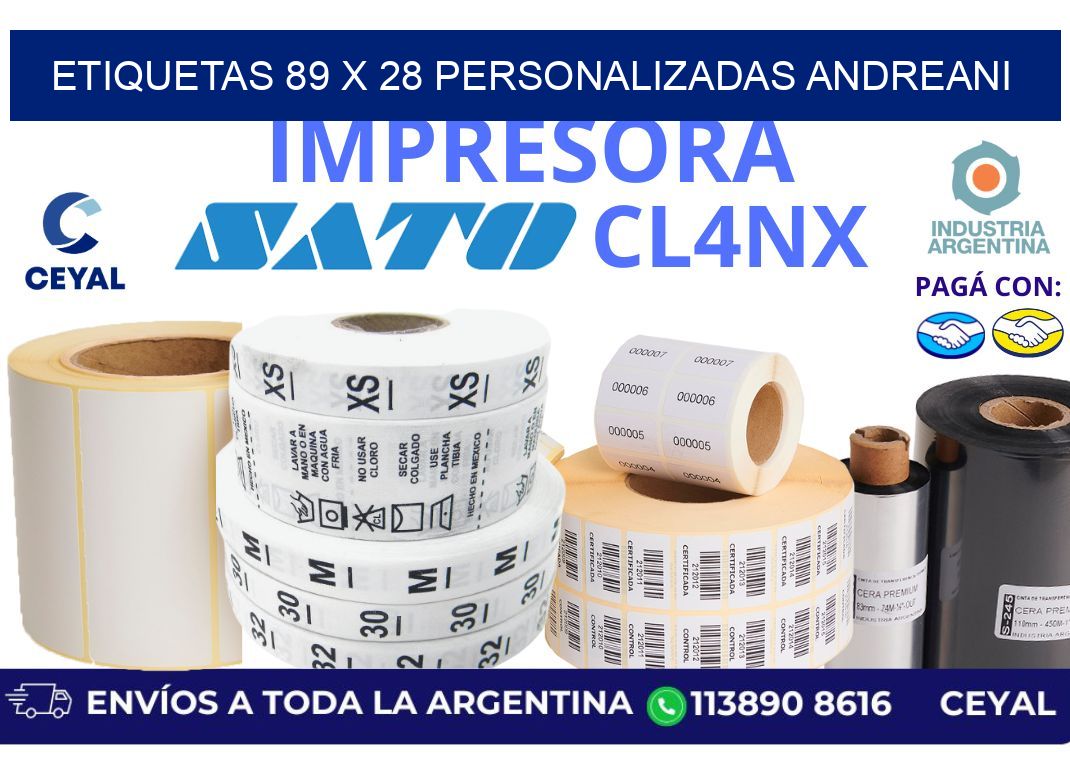 etiquetas 89 x 28 personalizadas andreani