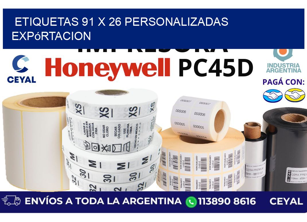 etiquetas 91 x 26 personalizadas expórtacion