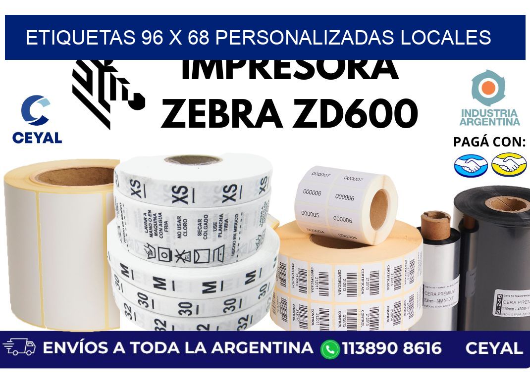etiquetas 96 x 68 personalizadas locales