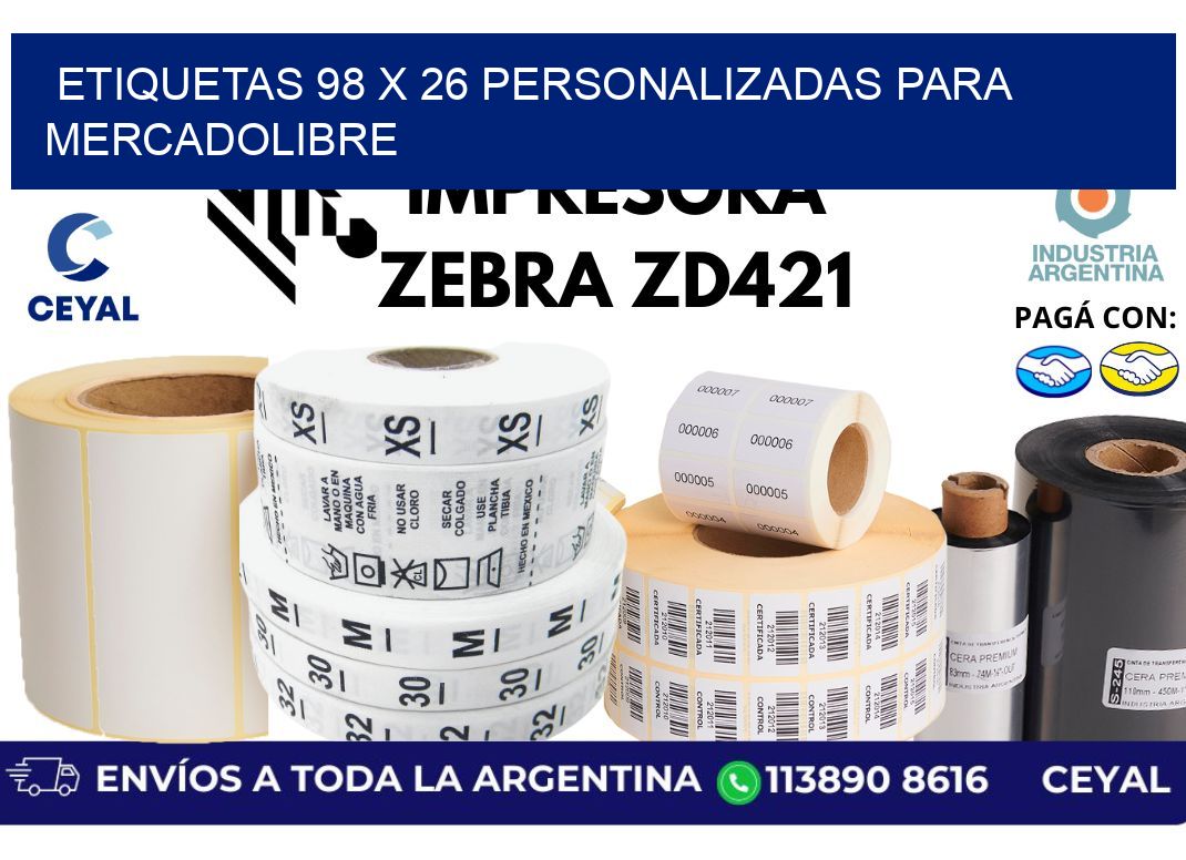 etiquetas 98 x 26 personalizadas para mercadolibre