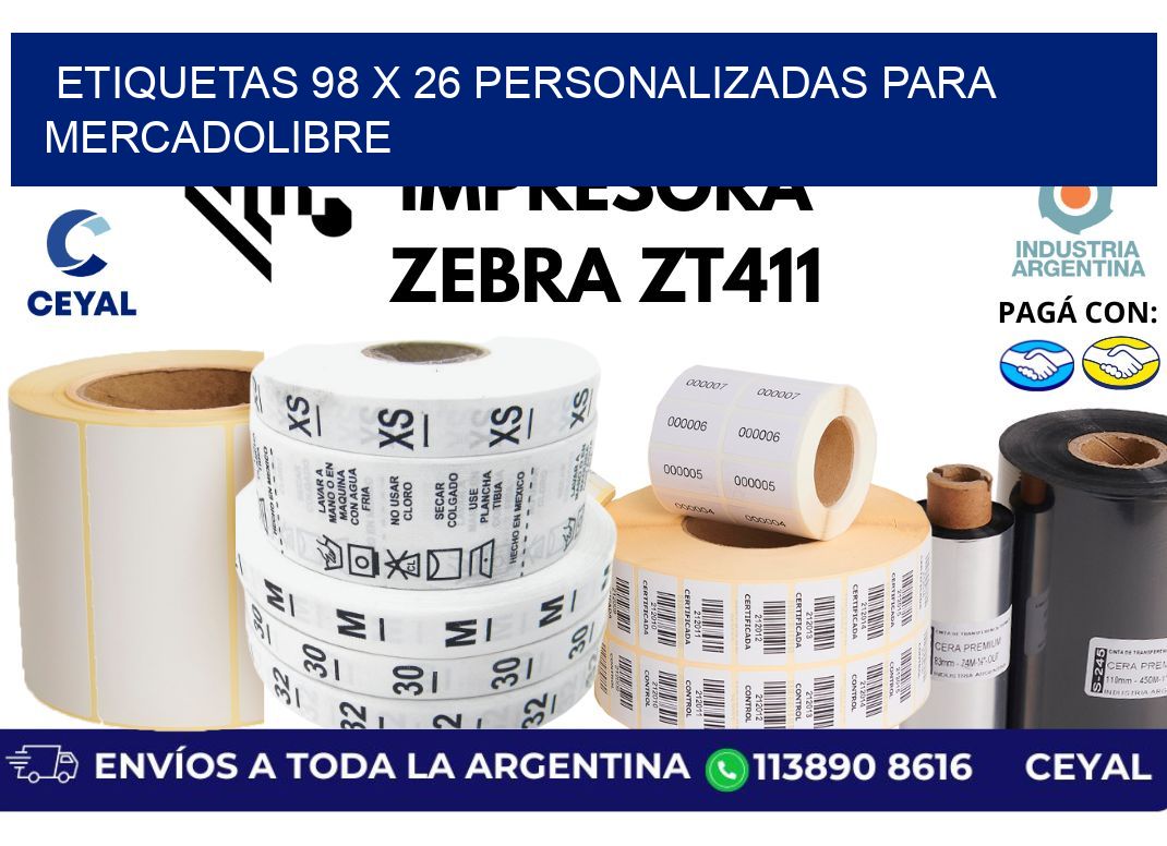 etiquetas 98 x 26 personalizadas para mercadolibre