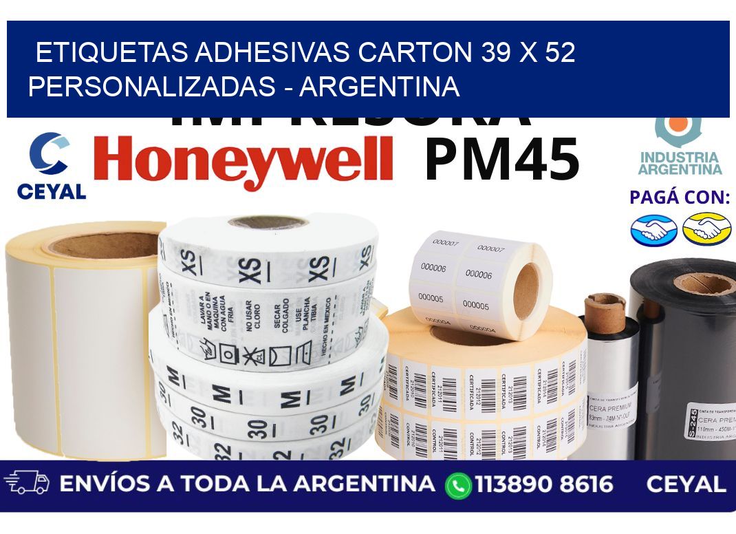 etiquetas adhesivas carton 39 x 52 personalizadas - Argentina