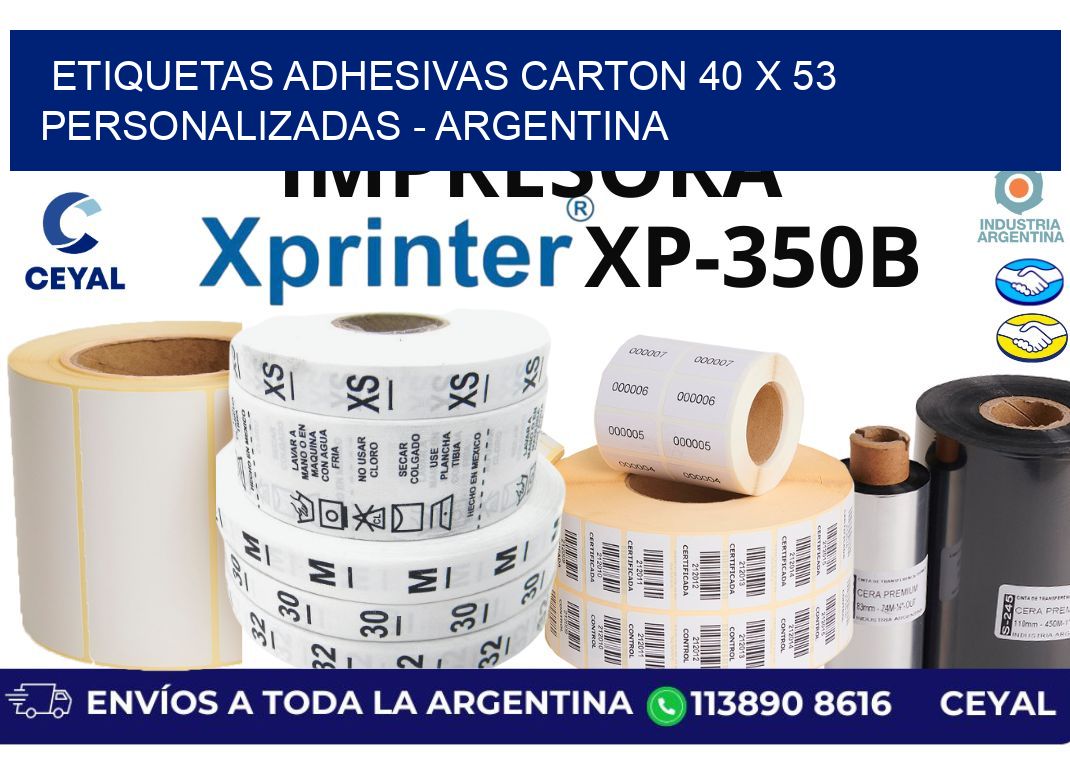 etiquetas adhesivas carton 40 x 53 personalizadas – Argentina