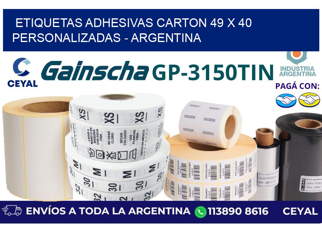 etiquetas adhesivas carton 49 x 40 personalizadas - Argentina