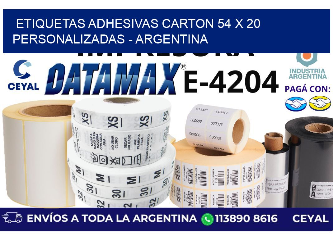 etiquetas adhesivas carton 54 x 20 personalizadas - Argentina