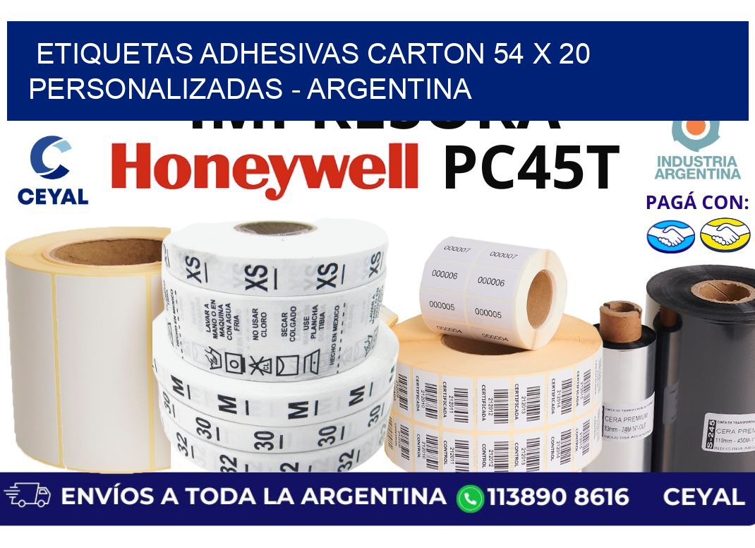 etiquetas adhesivas carton 54 x 20 personalizadas – Argentina