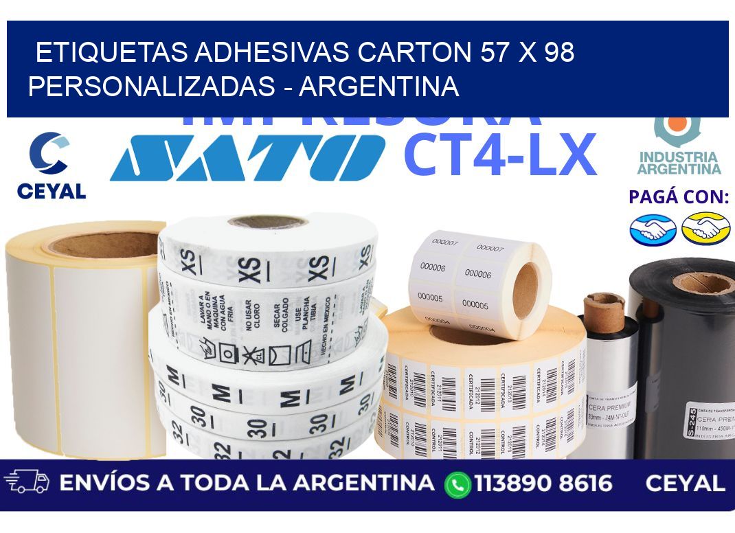etiquetas adhesivas carton 57 x 98 personalizadas - Argentina