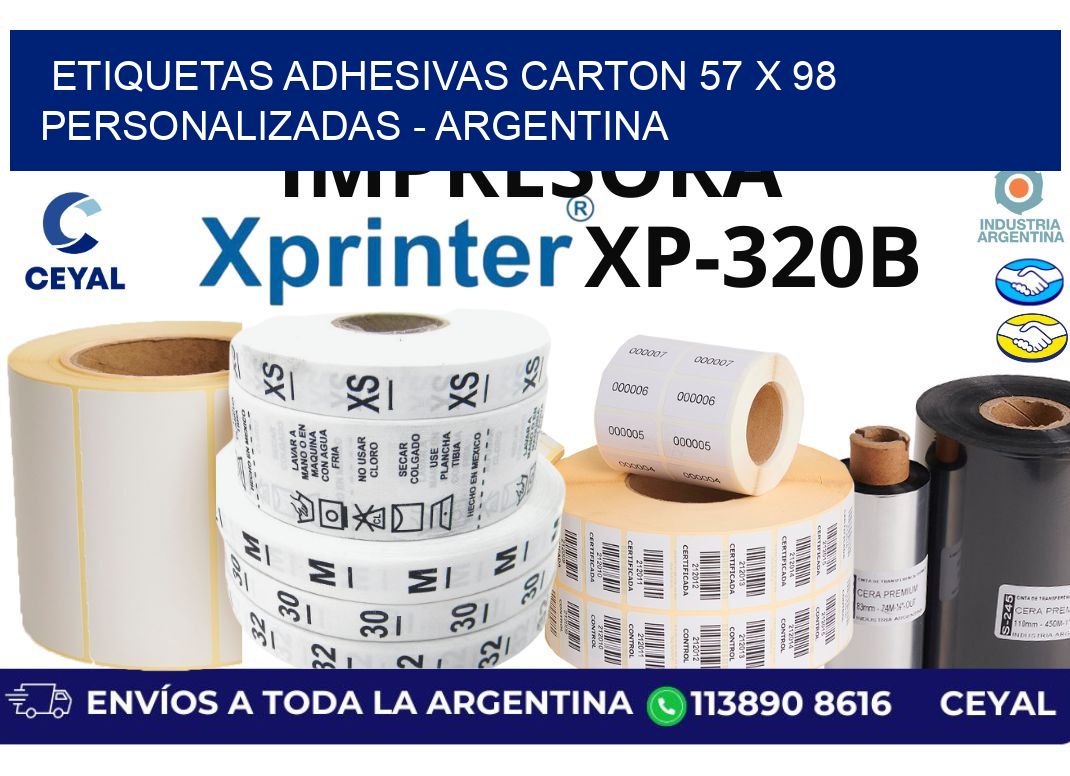 etiquetas adhesivas carton 57 x 98 personalizadas - Argentina