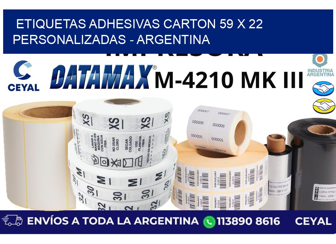 etiquetas adhesivas carton 59 x 22 personalizadas - Argentina