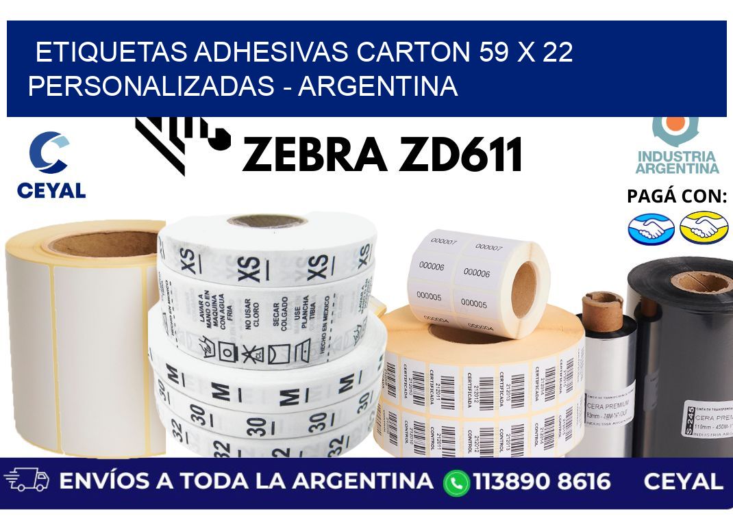 etiquetas adhesivas carton 59 x 22 personalizadas - Argentina