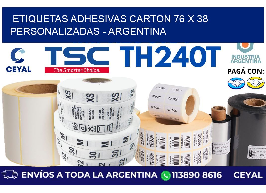 etiquetas adhesivas carton 76 x 38 personalizadas - Argentina