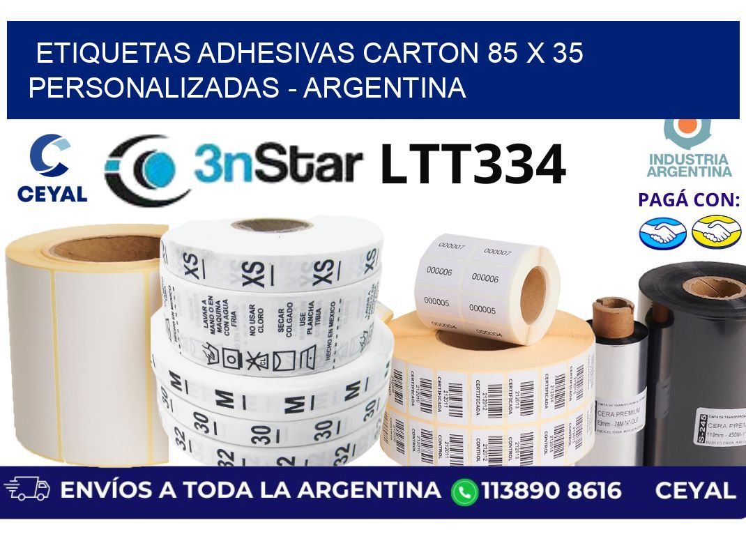 etiquetas adhesivas carton 85 x 35 personalizadas - Argentina