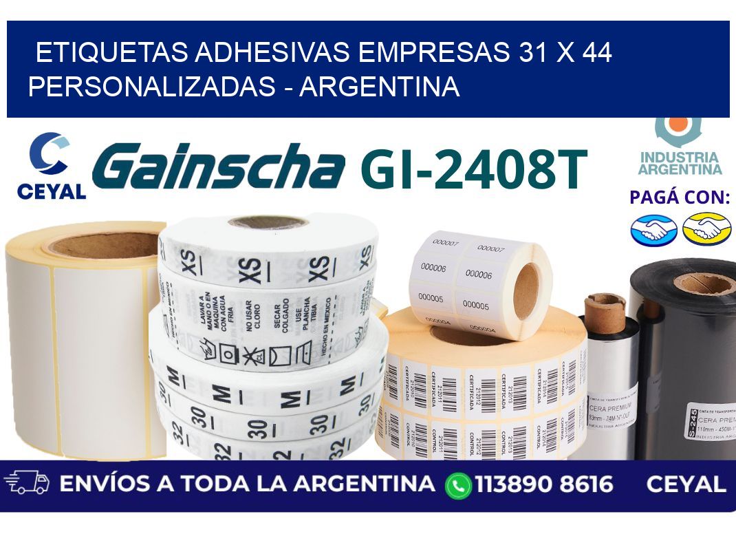 etiquetas adhesivas empresas 31 x 44 personalizadas – Argentina