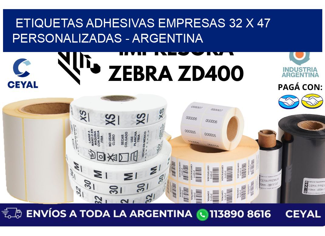 etiquetas adhesivas empresas 32 x 47 personalizadas – Argentina