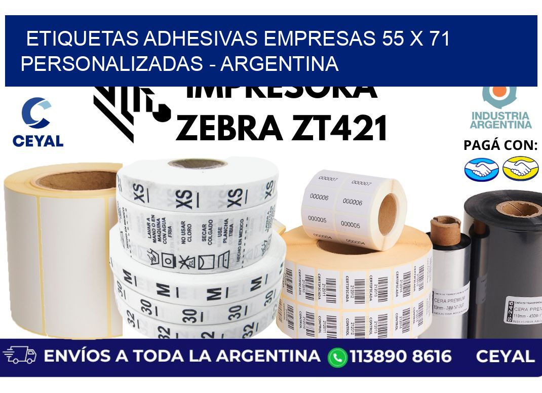 etiquetas adhesivas empresas 55 x 71 personalizadas - Argentina