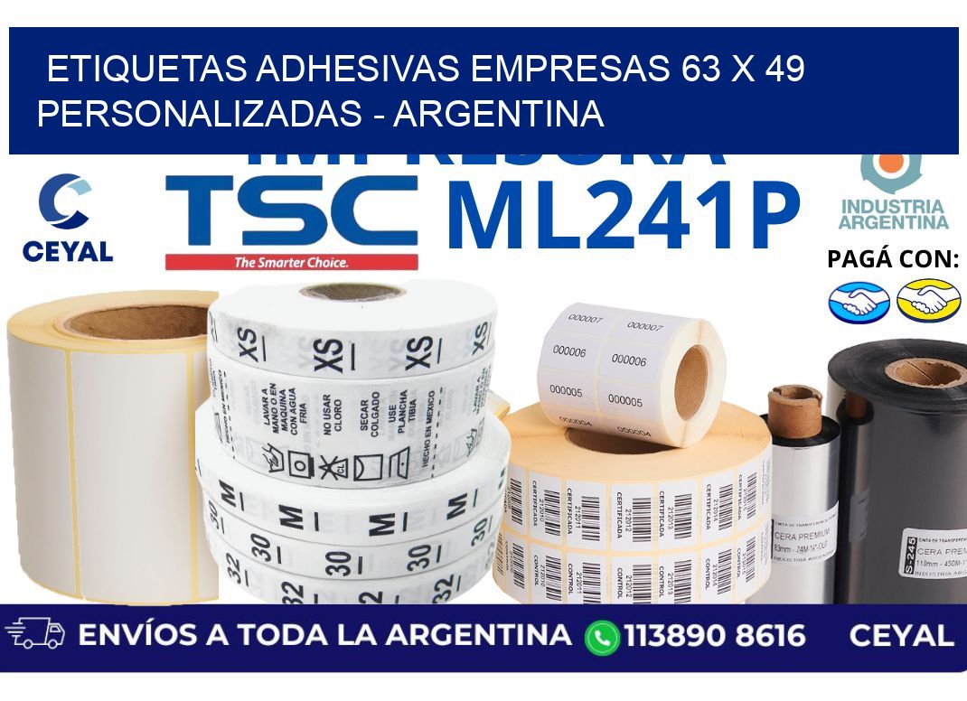 etiquetas adhesivas empresas 63 x 49 personalizadas - Argentina