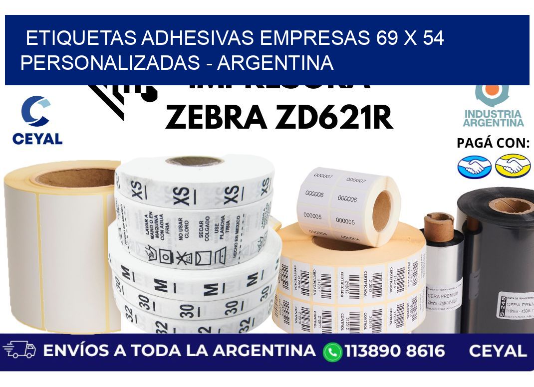 etiquetas adhesivas empresas 69 x 54 personalizadas - Argentina