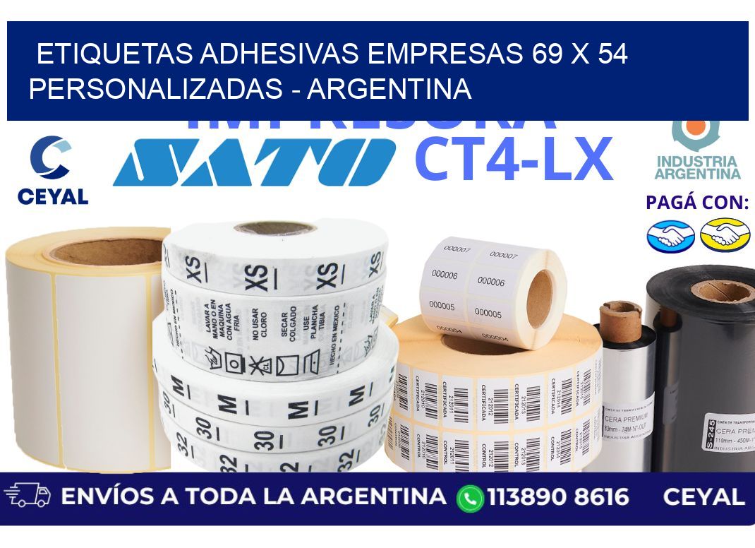 etiquetas adhesivas empresas 69 x 54 personalizadas – Argentina