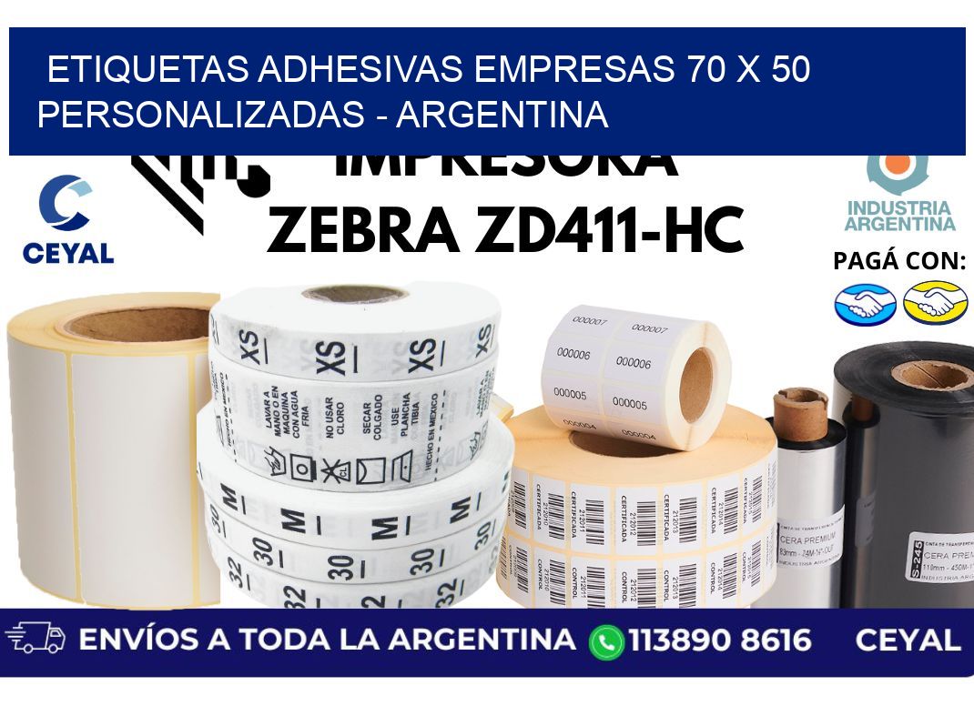 etiquetas adhesivas empresas 70 x 50 personalizadas – Argentina