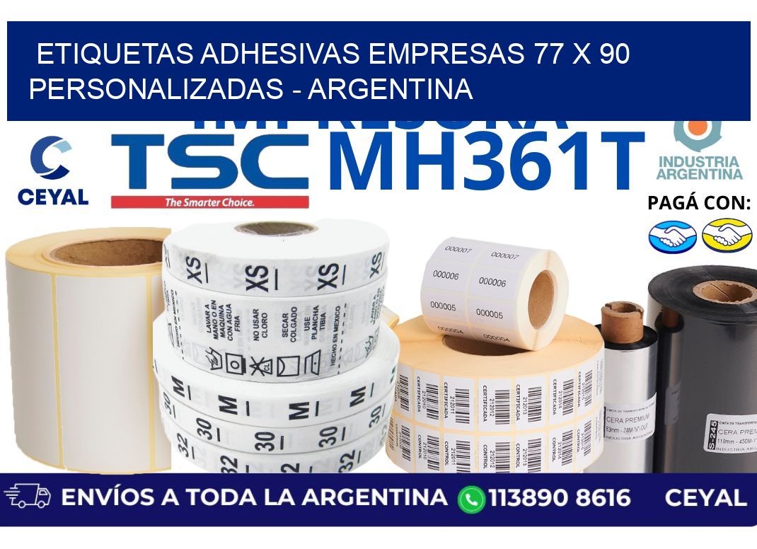 etiquetas adhesivas empresas 77 x 90 personalizadas - Argentina