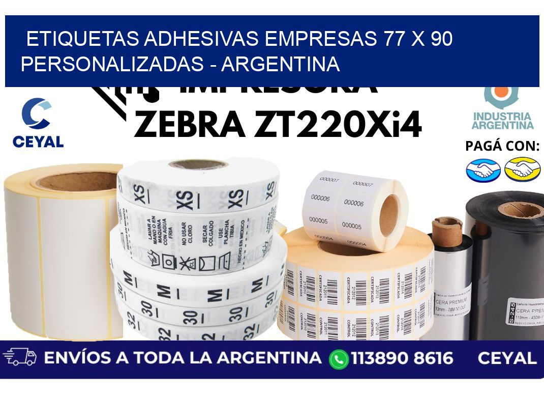 etiquetas adhesivas empresas 77 x 90 personalizadas – Argentina