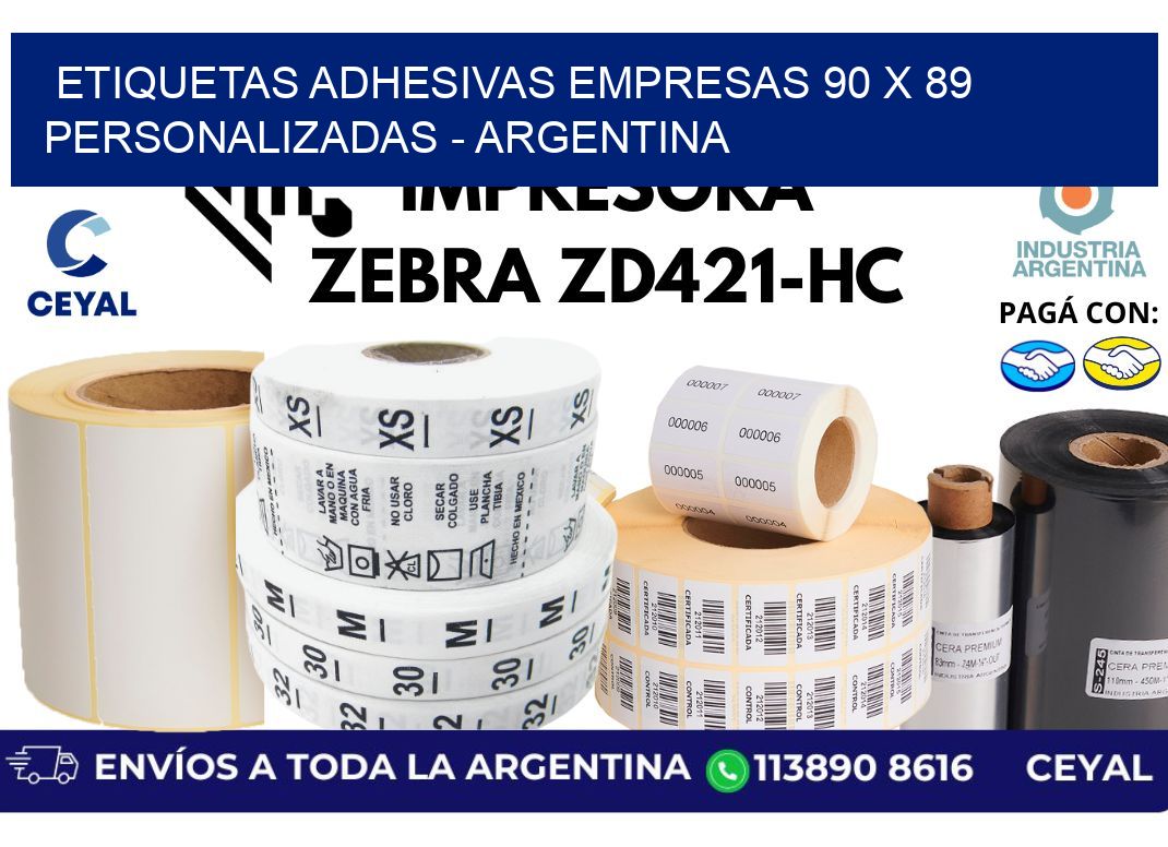 etiquetas adhesivas empresas 90 x 89 personalizadas – Argentina