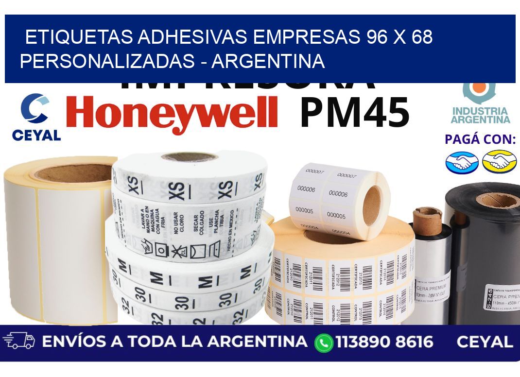 etiquetas adhesivas empresas 96 x 68 personalizadas – Argentina