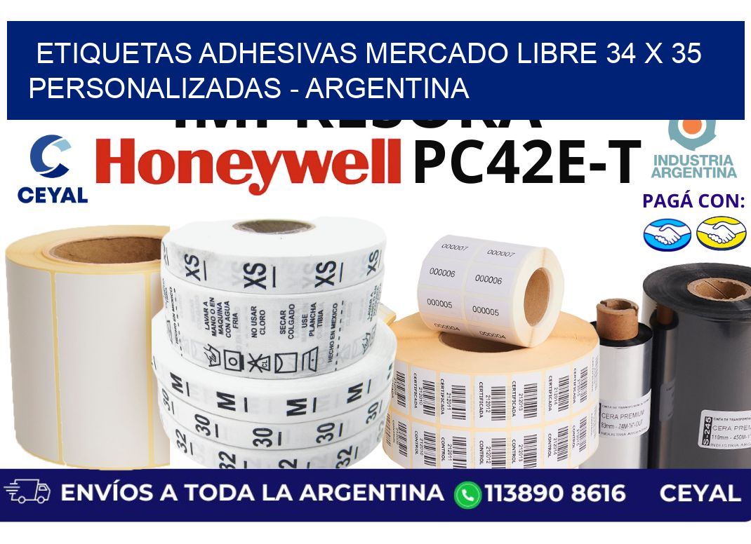 etiquetas adhesivas mercado libre 34 x 35 personalizadas – Argentina