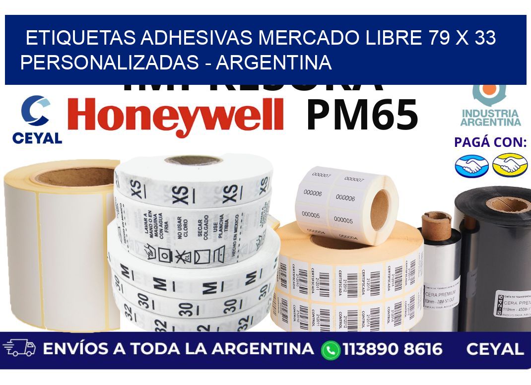 etiquetas adhesivas mercado libre 79 x 33 personalizadas - Argentina
