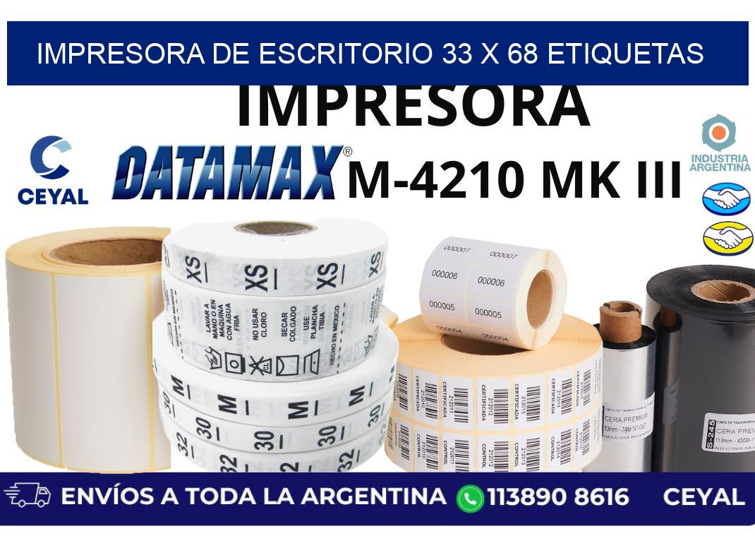 impresora de escritorio 33 x 68 etiquetas