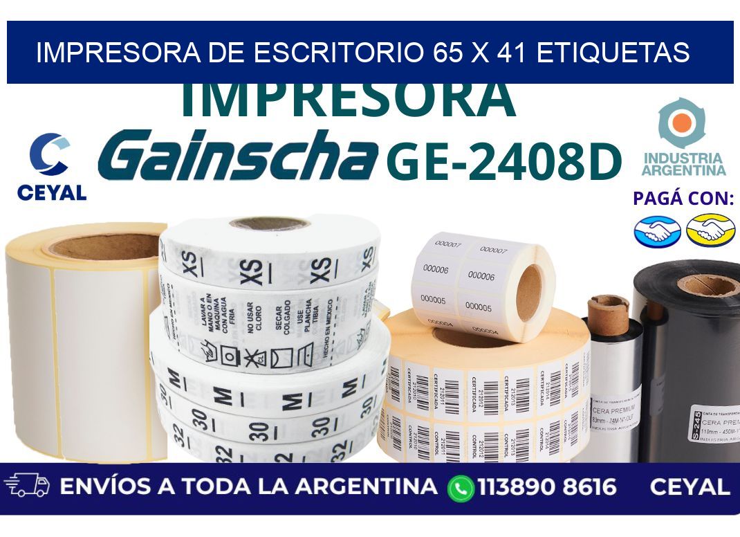impresora de escritorio 65 x 41 etiquetas