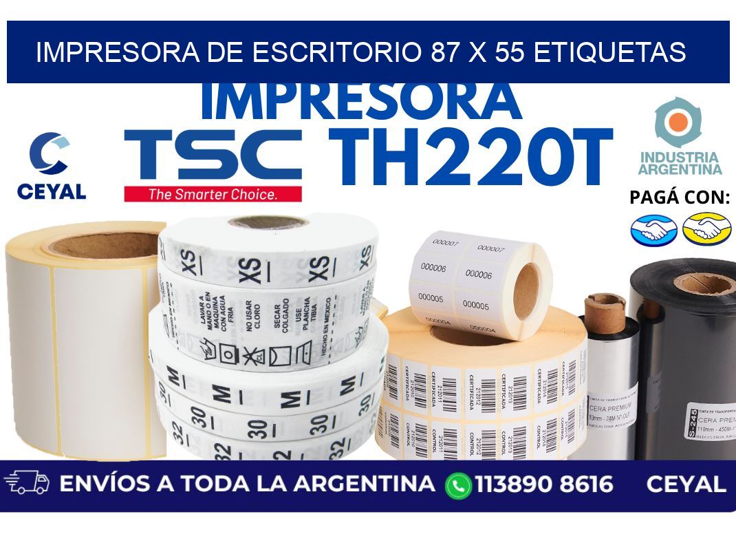 impresora de escritorio 87 x 55 etiquetas