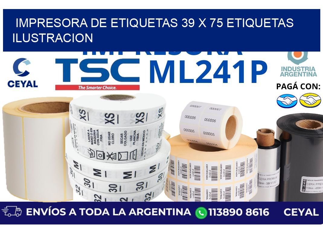 impresora de etiquetas 39 x 75 etiquetas ilustracion