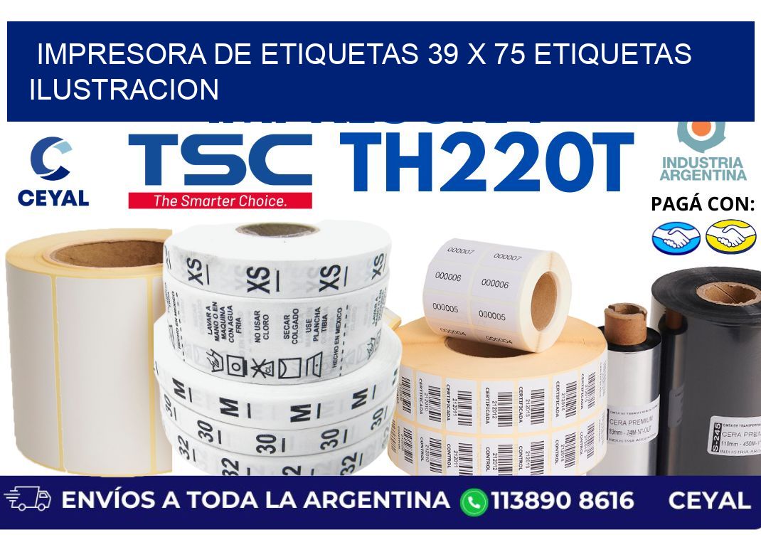 impresora de etiquetas 39 x 75 etiquetas ilustracion