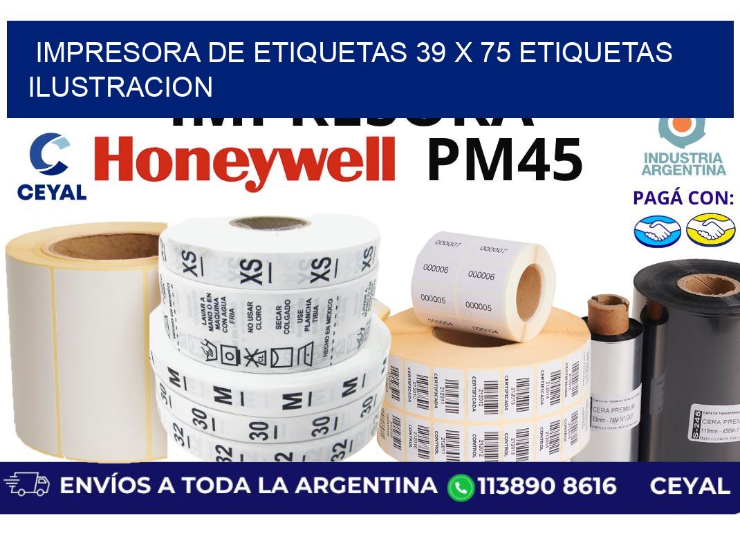 impresora de etiquetas 39 x 75 etiquetas ilustracion