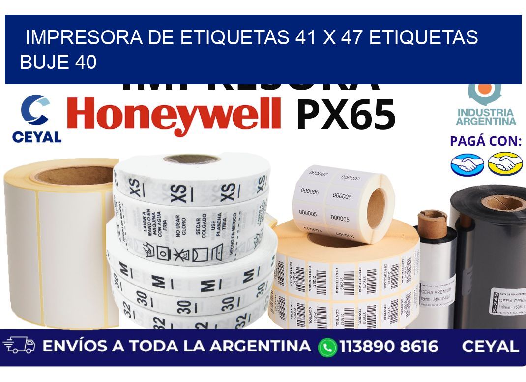 impresora de etiquetas 41 x 47 etiquetas buje 40
