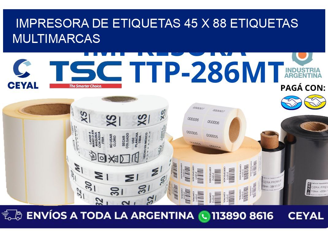 impresora de etiquetas 45 x 88 etiquetas multimarcas