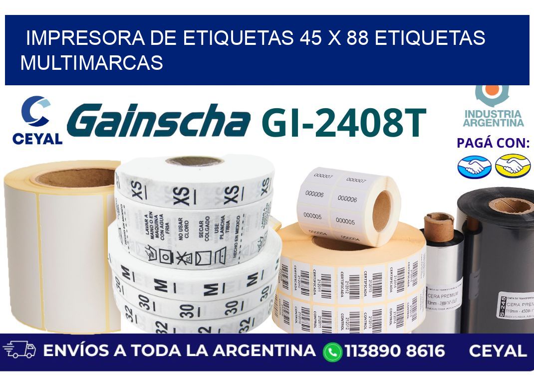 impresora de etiquetas 45 x 88 etiquetas multimarcas