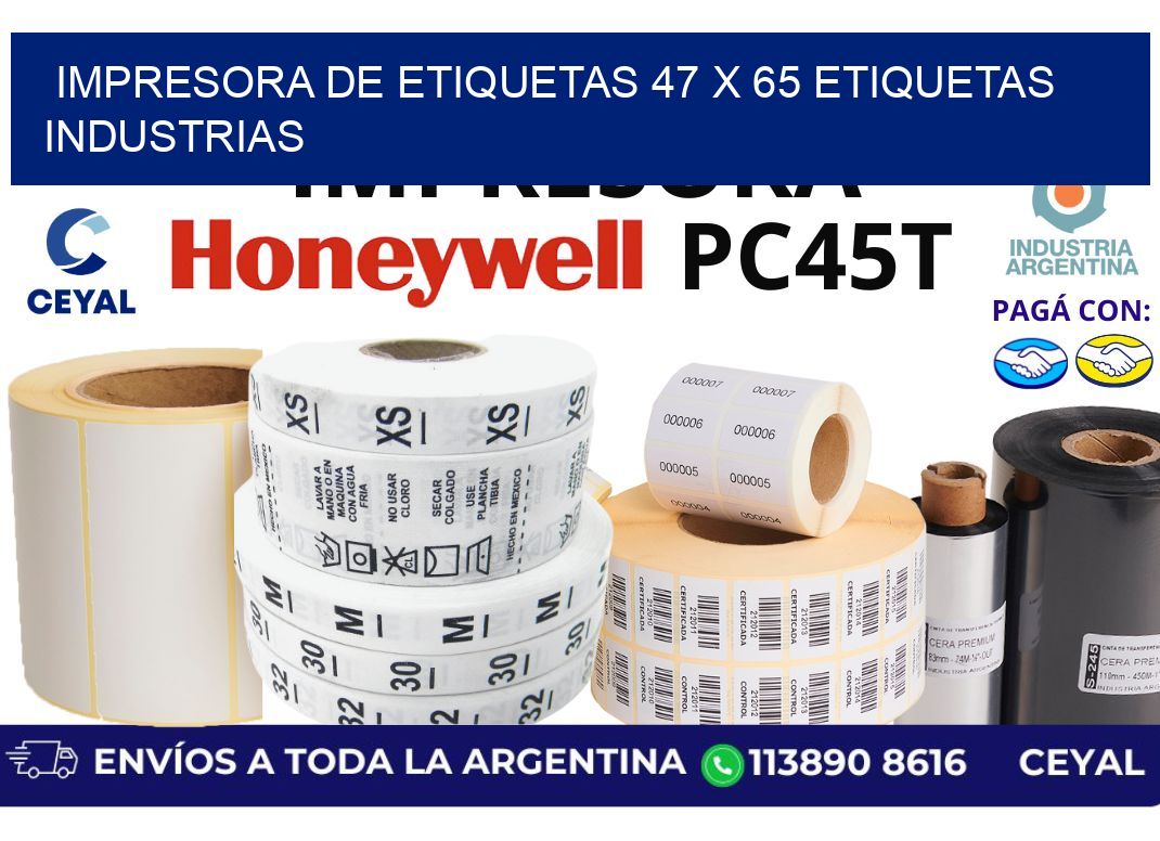 impresora de etiquetas 47 x 65 etiquetas industrias
