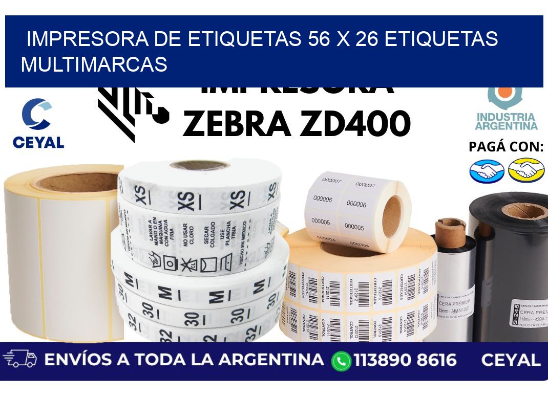 impresora de etiquetas 56 x 26 etiquetas multimarcas